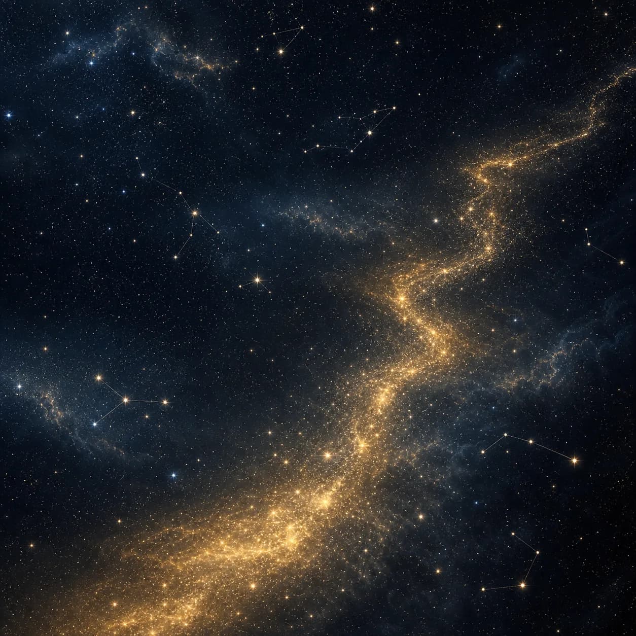 A path of starlight opening between two worlds